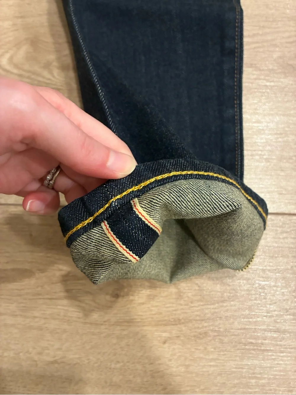NEW Flint & Tinder Men’s Dark Wash Selvedge Slim Fit Jean Size 31x30